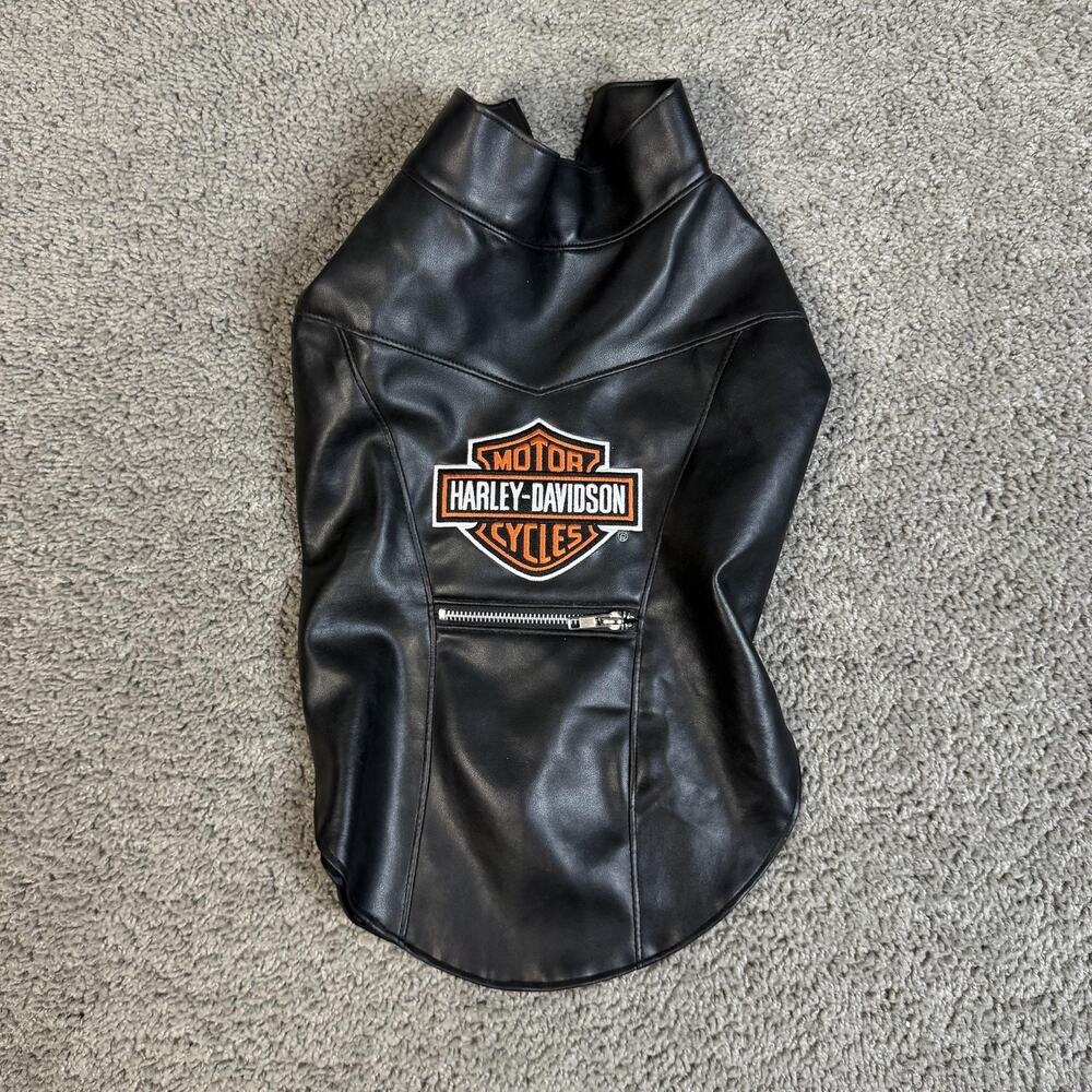 Harley-Davidson Dog Vest Jacket Vinyl Black Medium Shield Logo Official Licensed